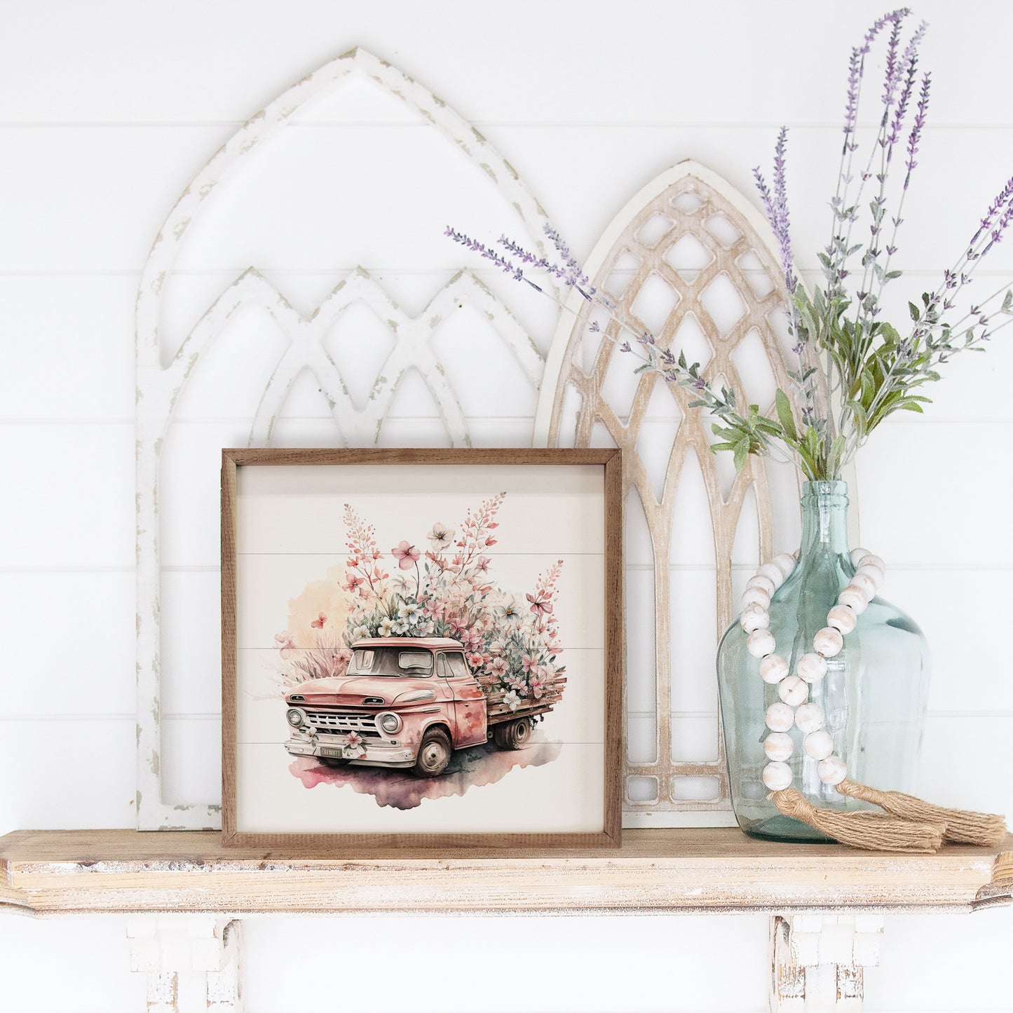 Pink Truck With Flat Box Flowers
