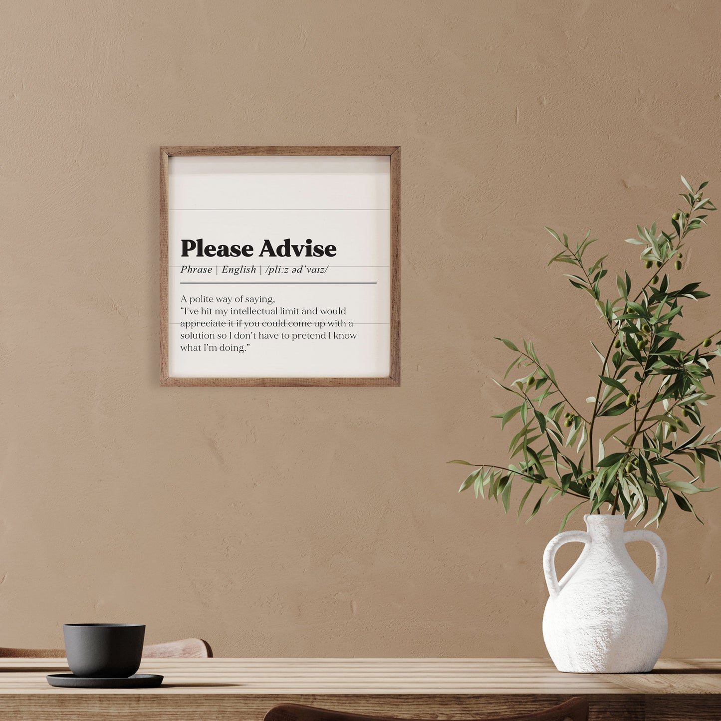 Please Advise Definition White