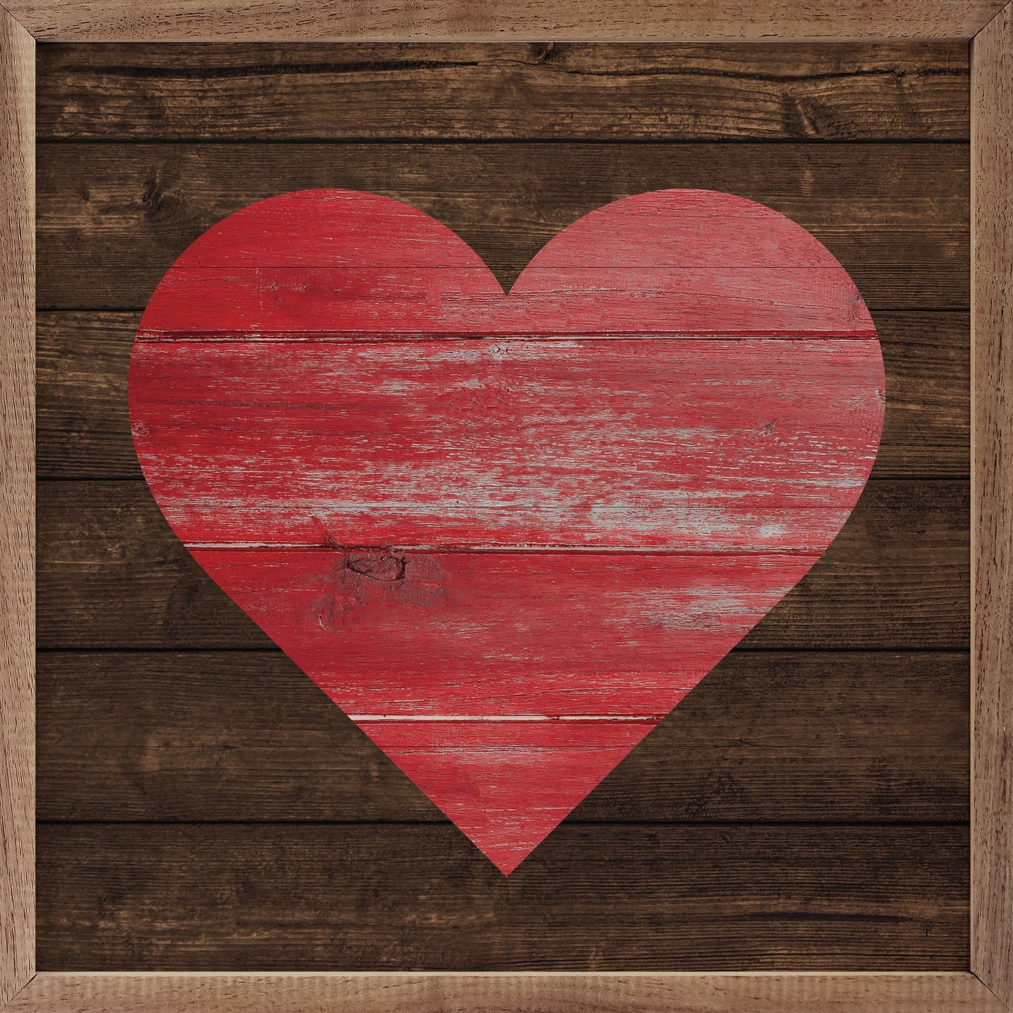 Red Heart On Brown