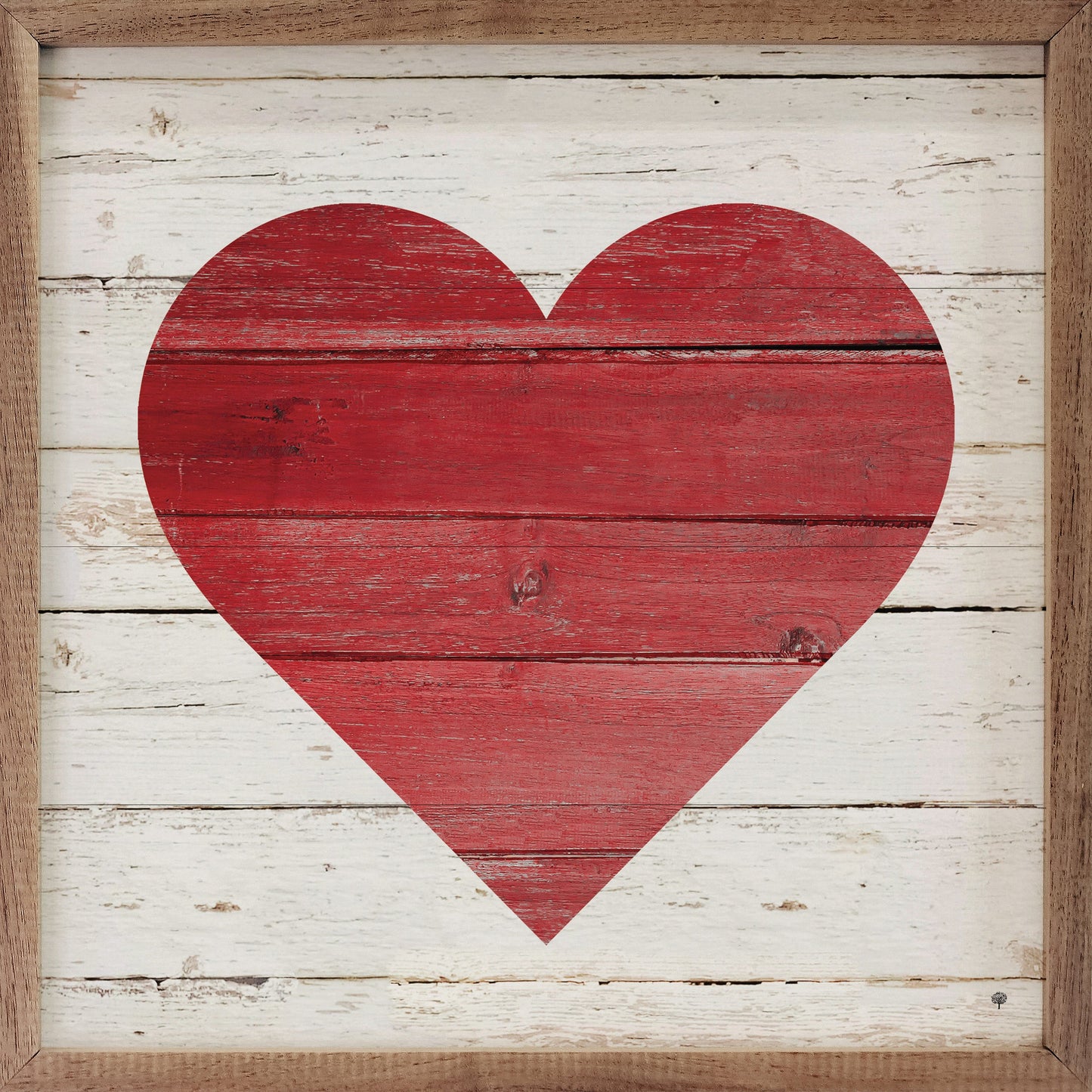 Red Heart On Whitewash