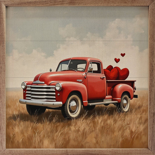 Red Valentine's Day Truck Hearts