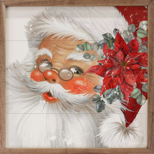 Santa Red Hat Poinsettia White