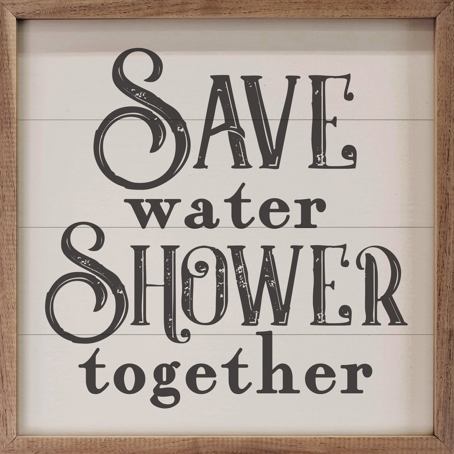 Save Water Shower Together Curly White