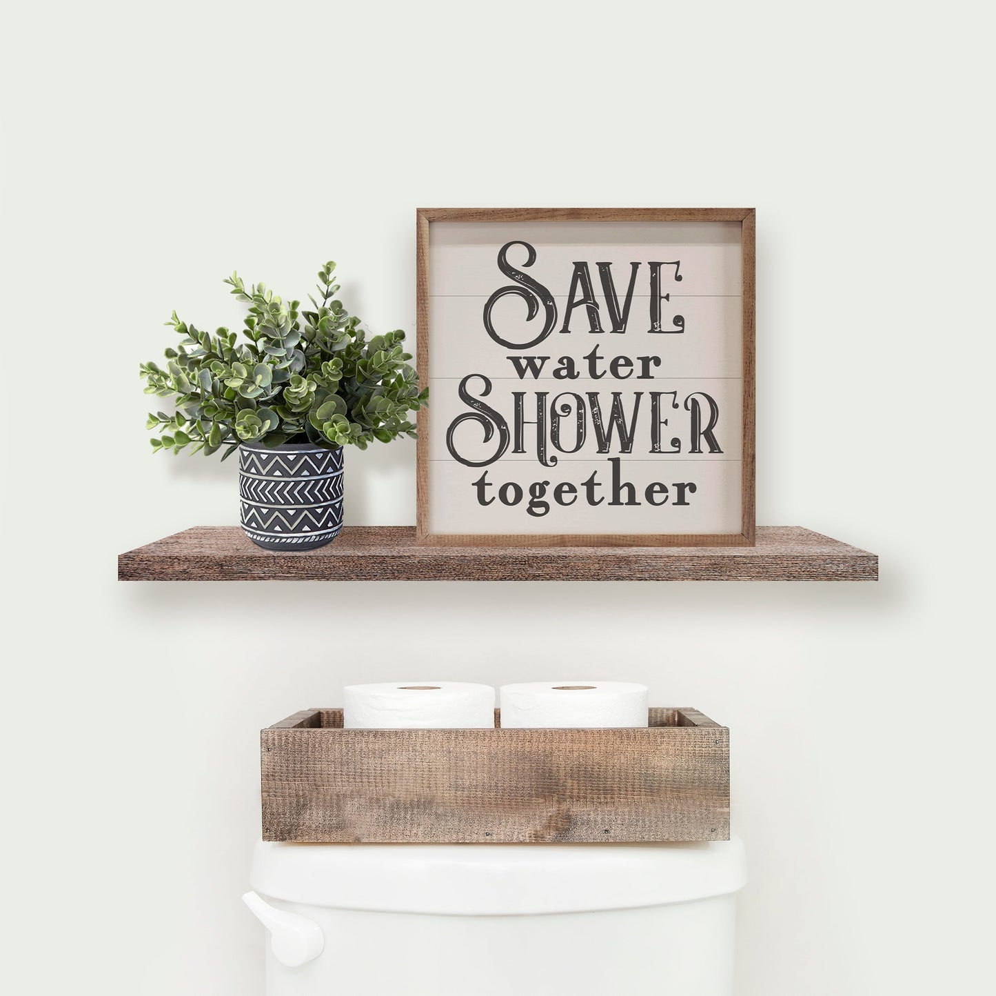 Save Water Shower Together Curly White