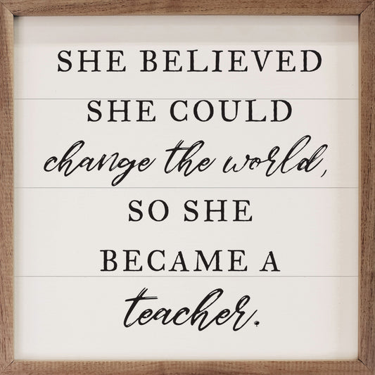 She Became A Teacher White