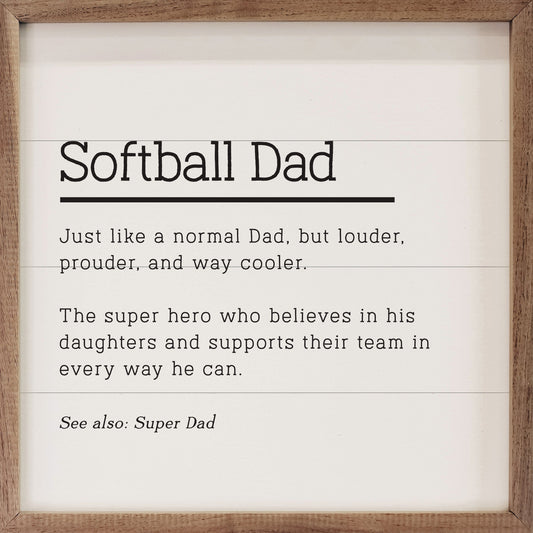 Softball Dad White
