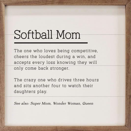 Softball Mom White