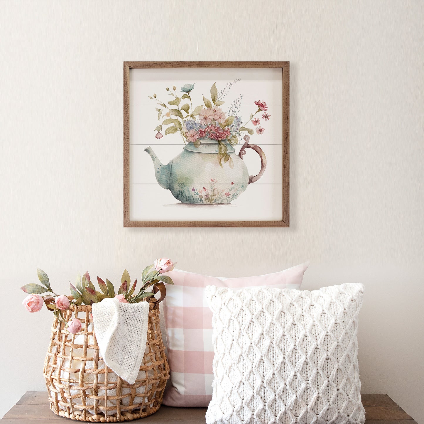 Spring Garden Green Teapot Floral