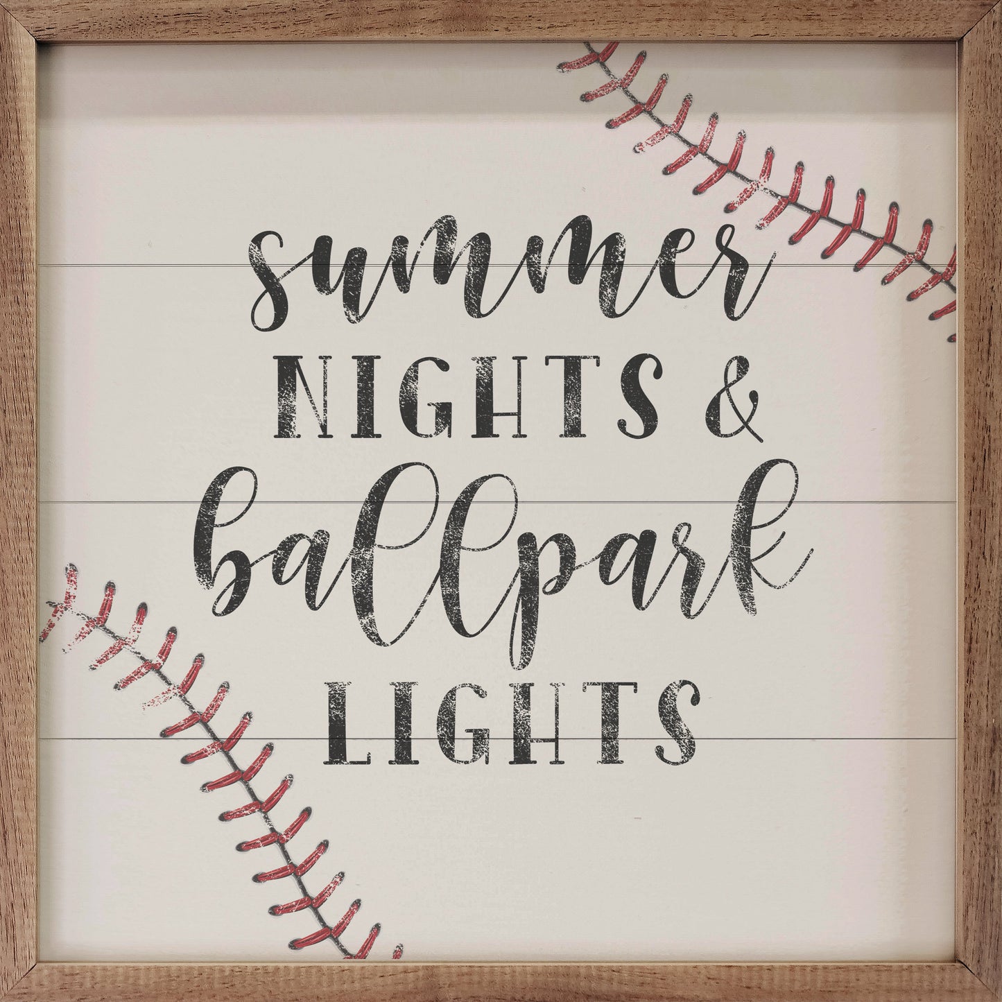 Summer Nights And Ballpark Lights White