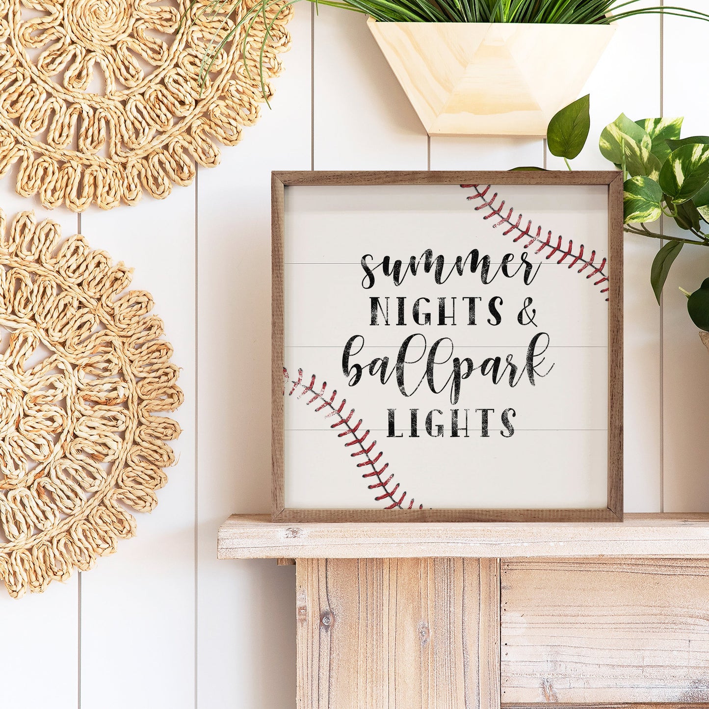 Summer Nights And Ballpark Lights White