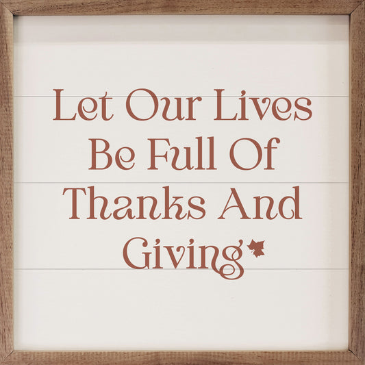 Thanks And Giving Leaf White