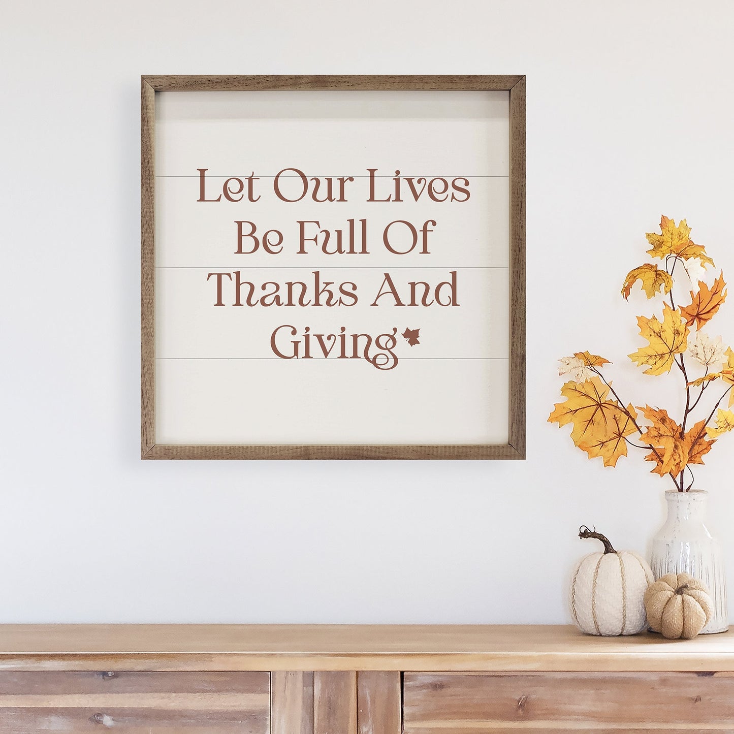 Thanks And Giving Leaf White
