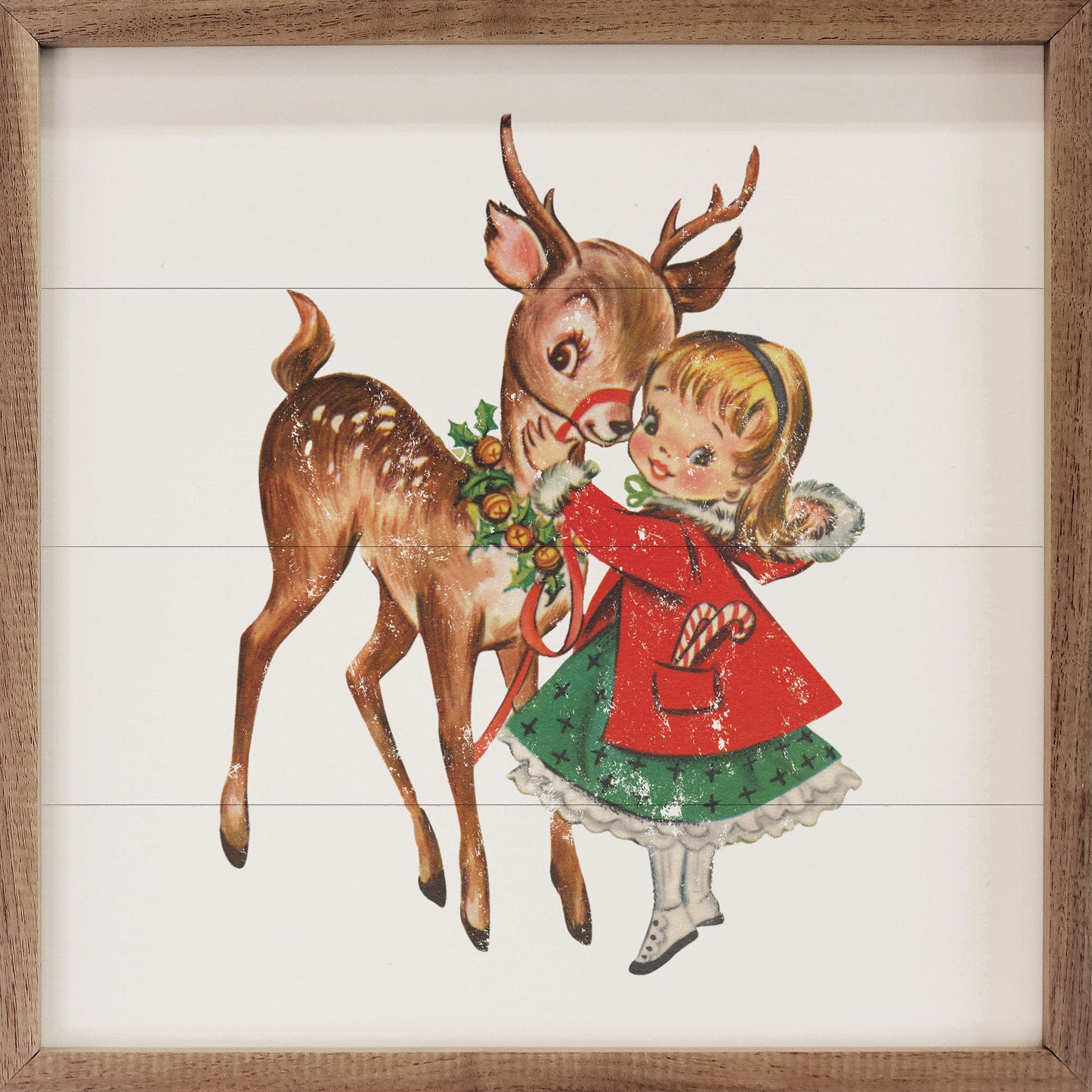 Vintage Deer With Girl