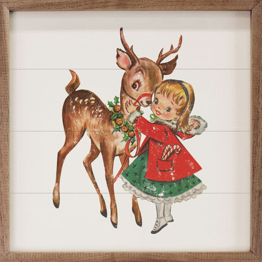Vintage Deer With Girl