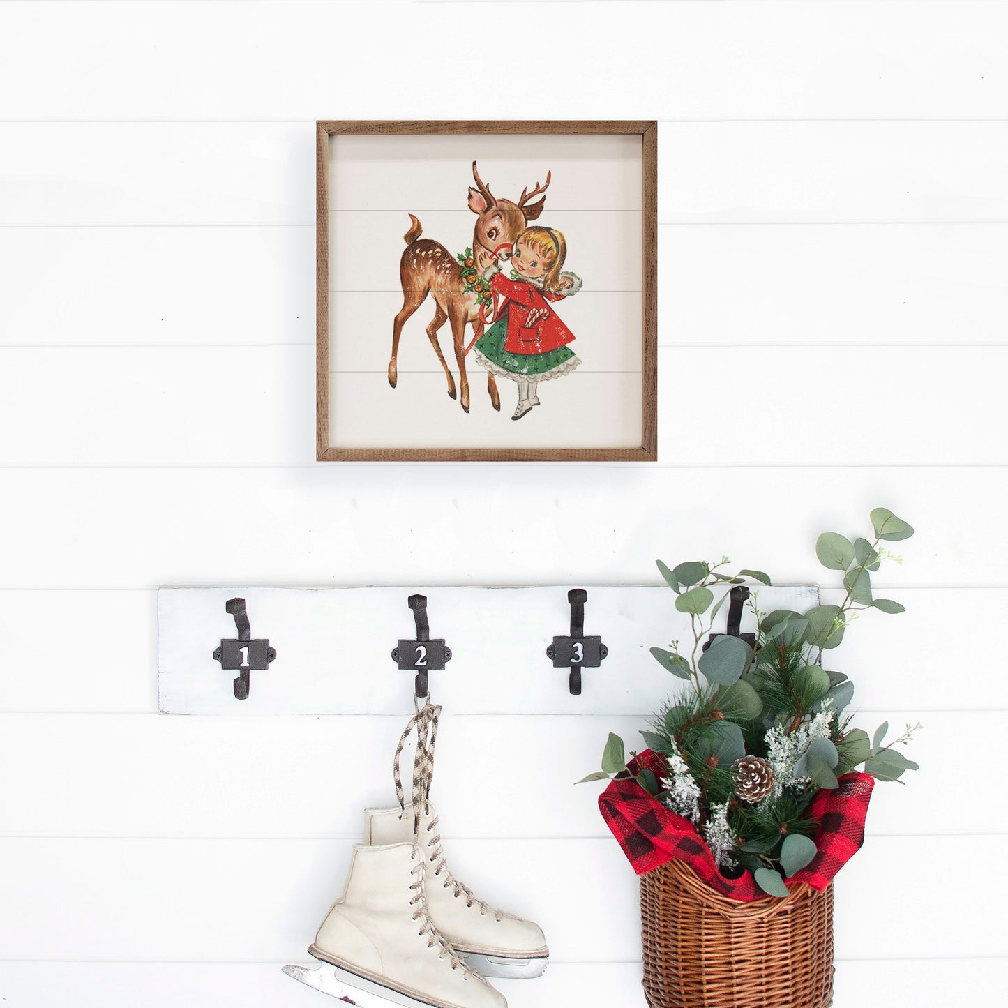 Vintage Deer With Girl