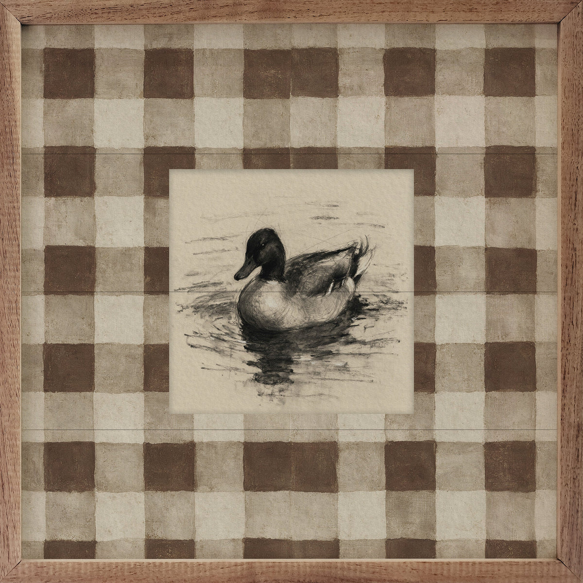 Vintage Mallard Duck Check Print