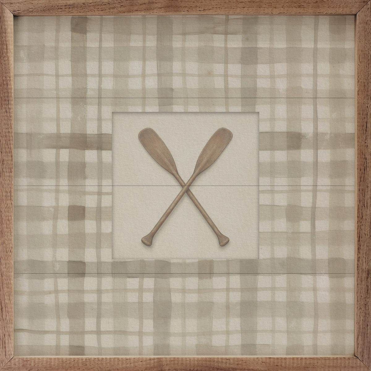 Vintage Wooden Oars Check Print