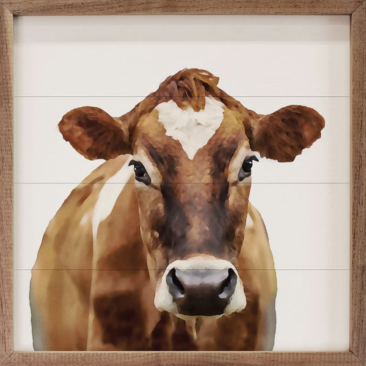 Watercolor Brown Cow
