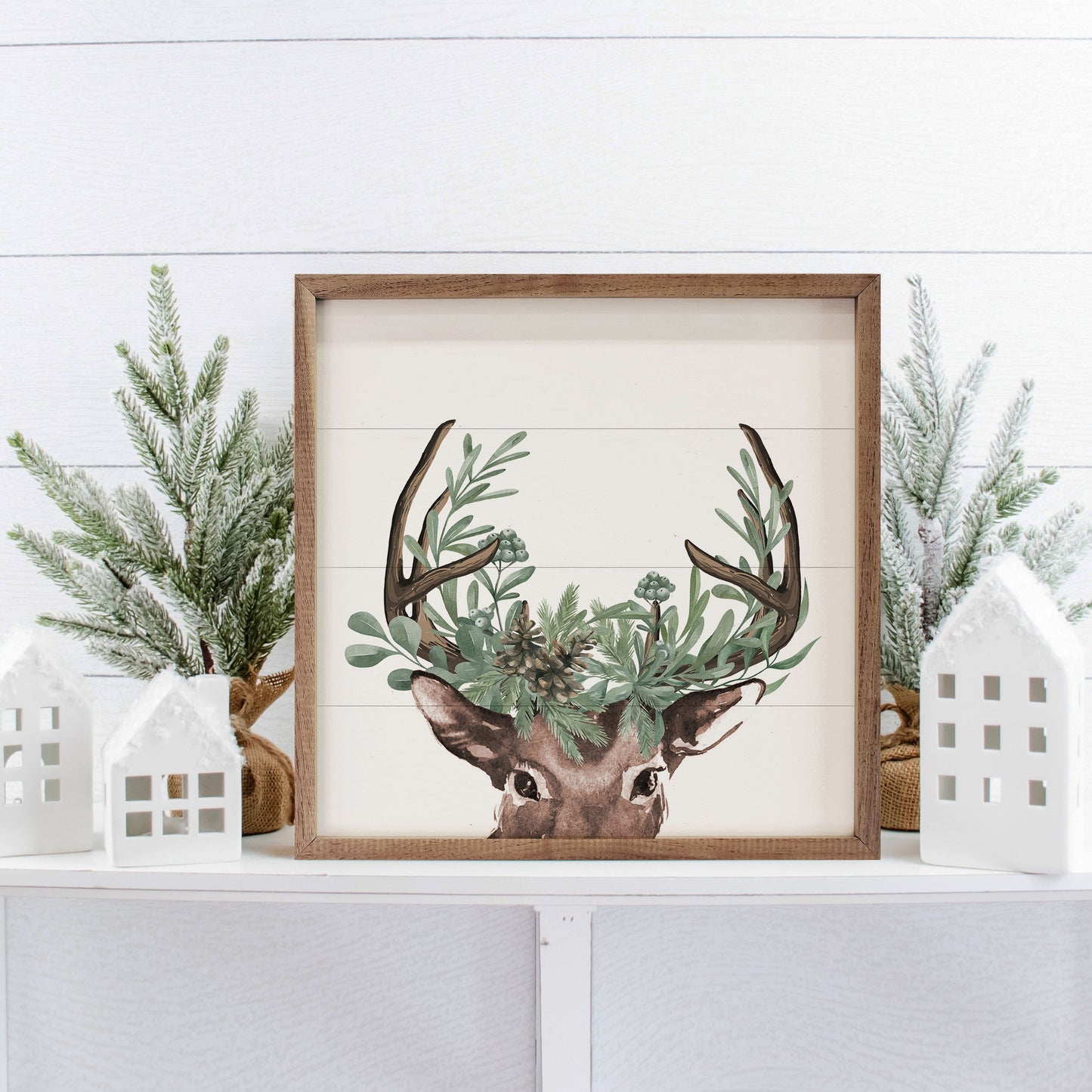 Watercolor Christmas Deer