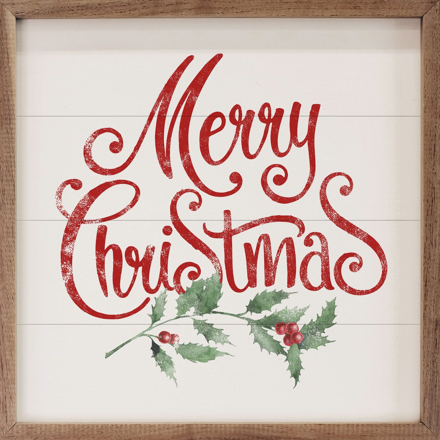Watercolor Merry Christmas Holly