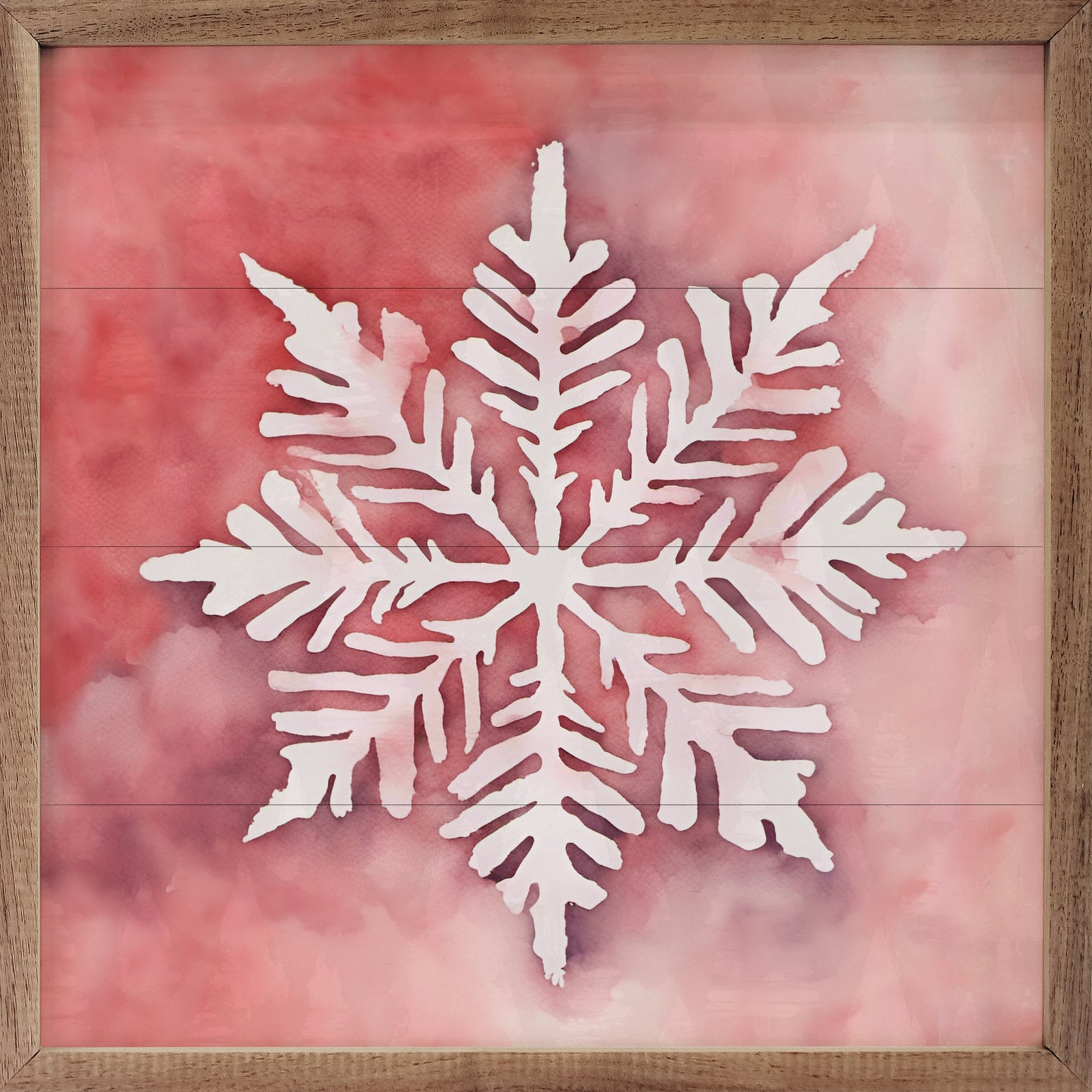 White Eight Point Snowflake Pink