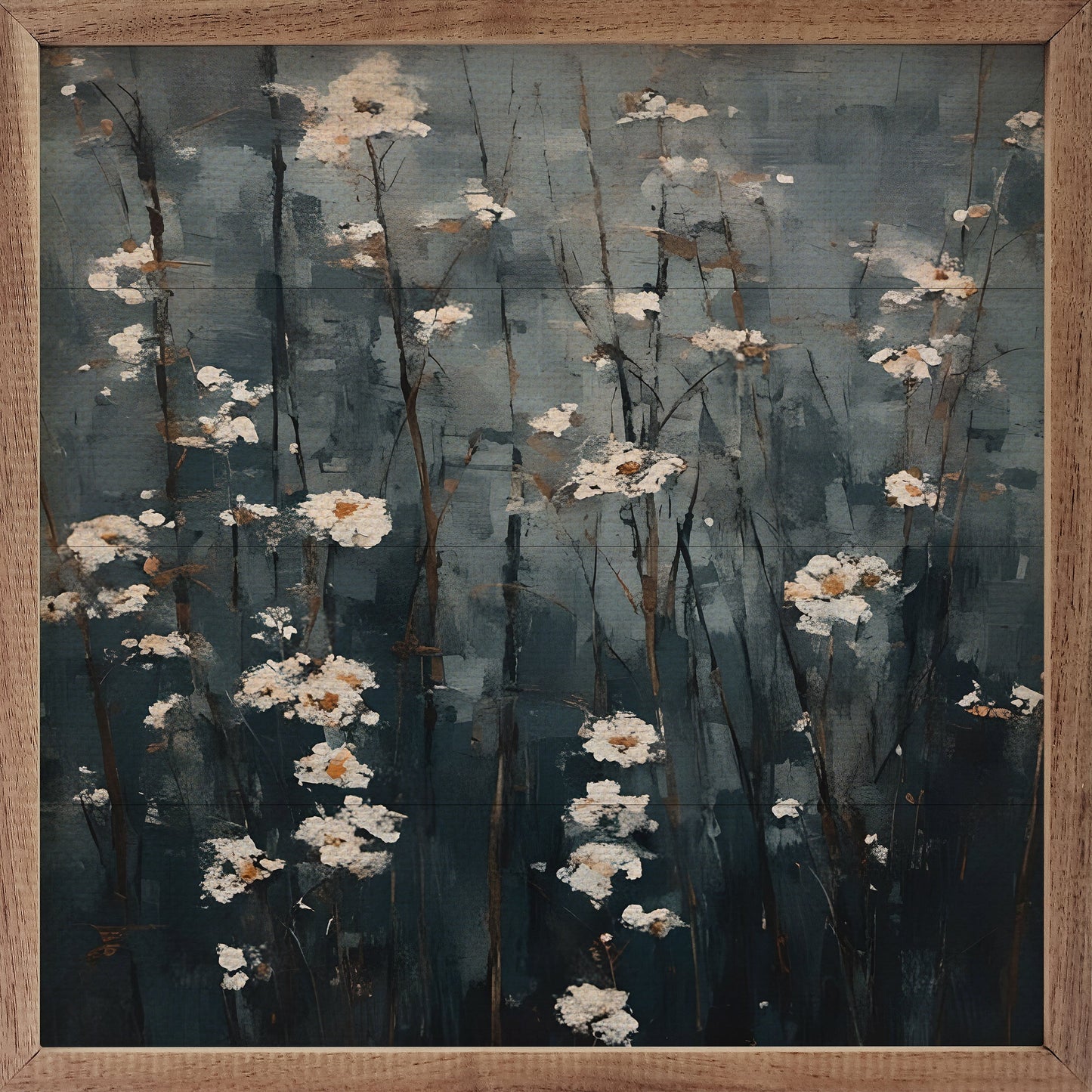 White Flowers In Dark Field