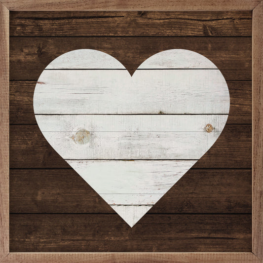 White Heart On Brown