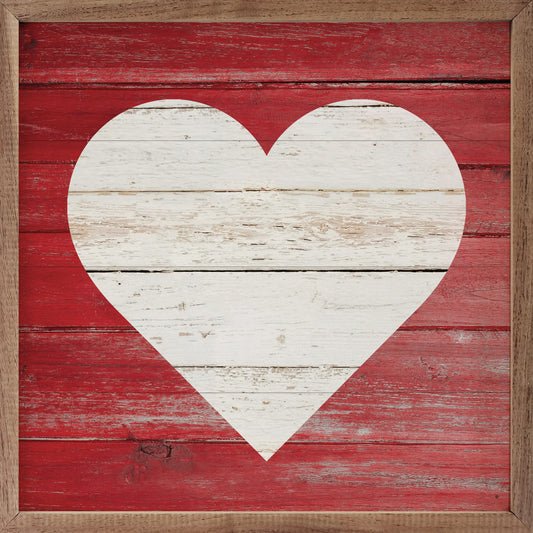 White Heart On Red