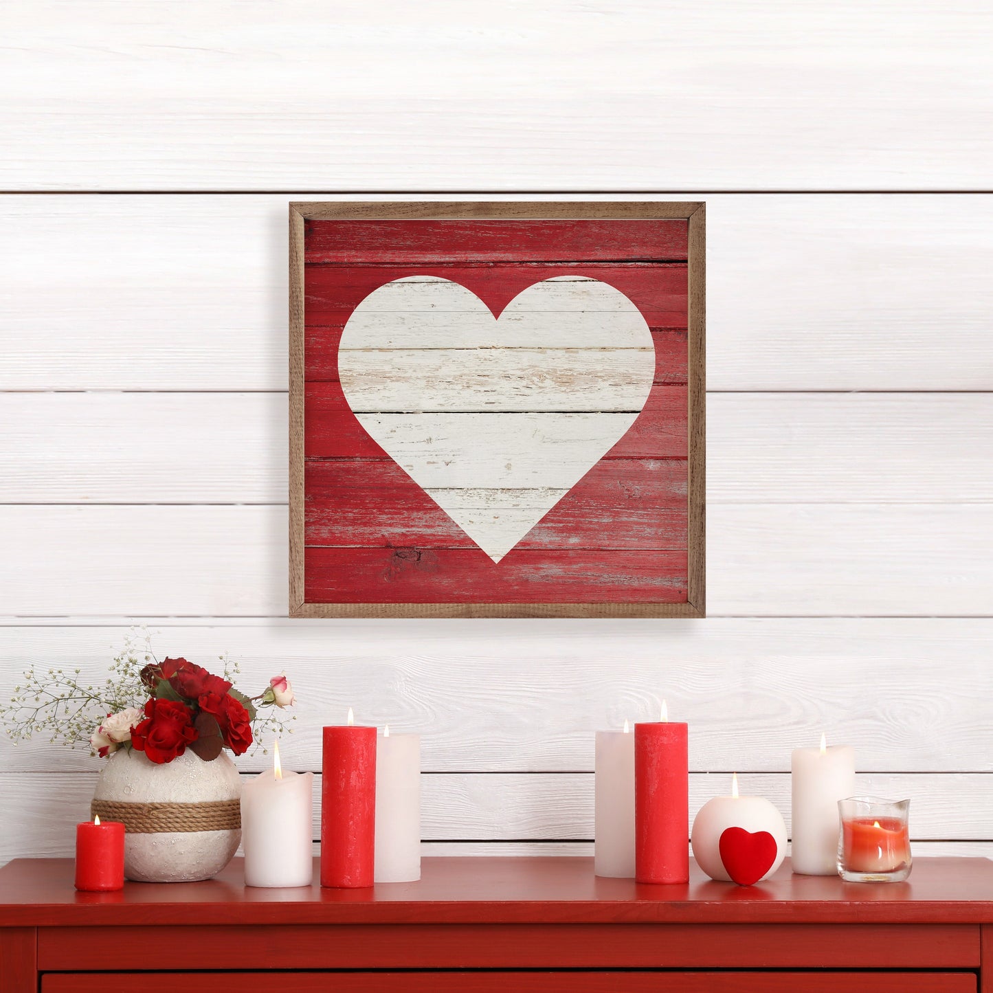 White Heart On Red