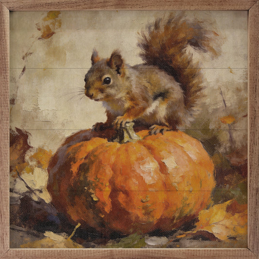Woodland Squirrel And Pumpkin