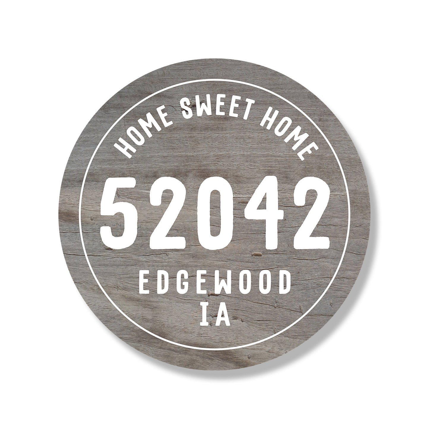 Personalized Zip City State Home Sweet Home Circle