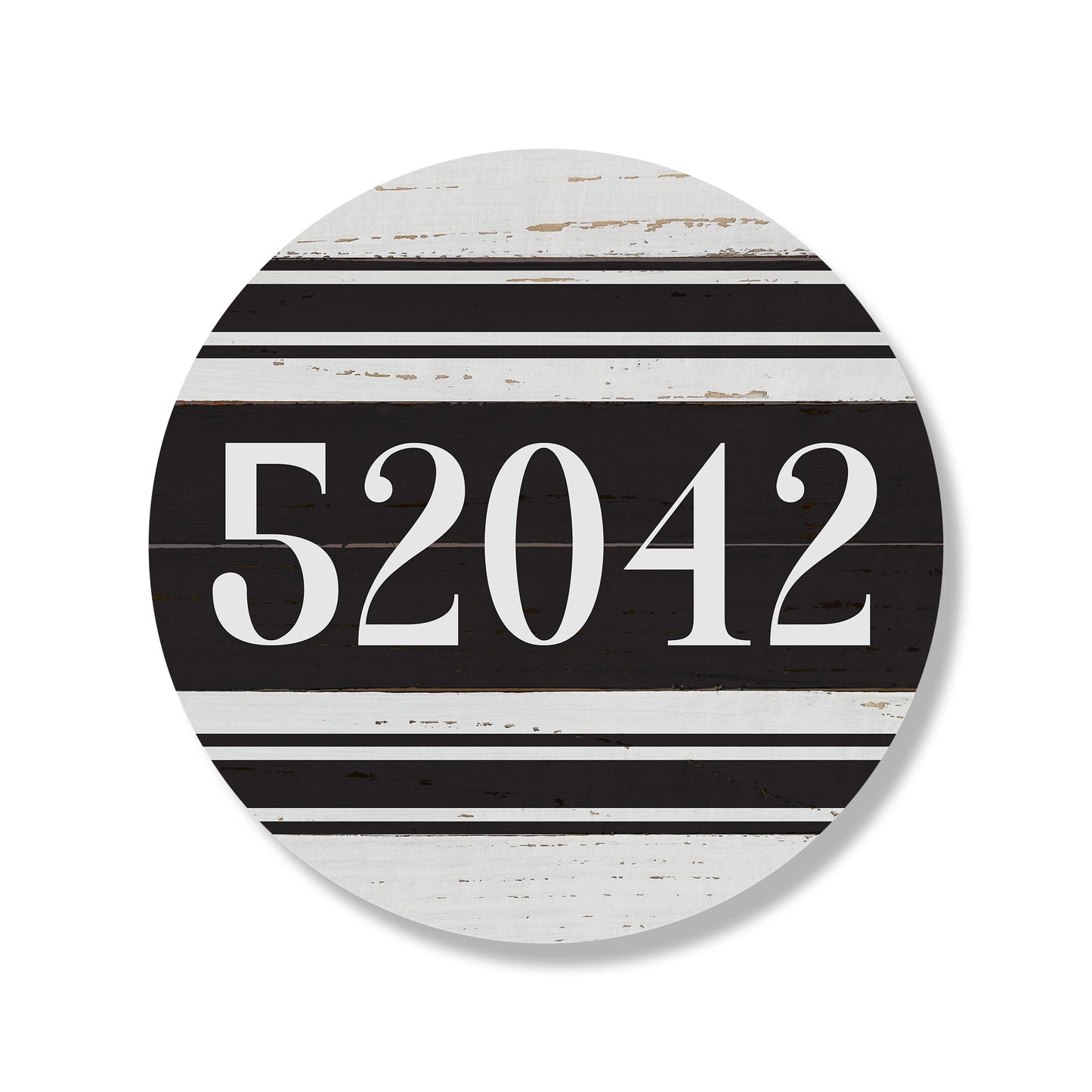 Personalized Zip Stripe Whitewash Circle