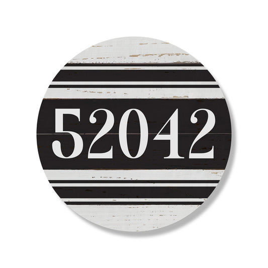 Personalized Zip Stripe Whitewash Circle