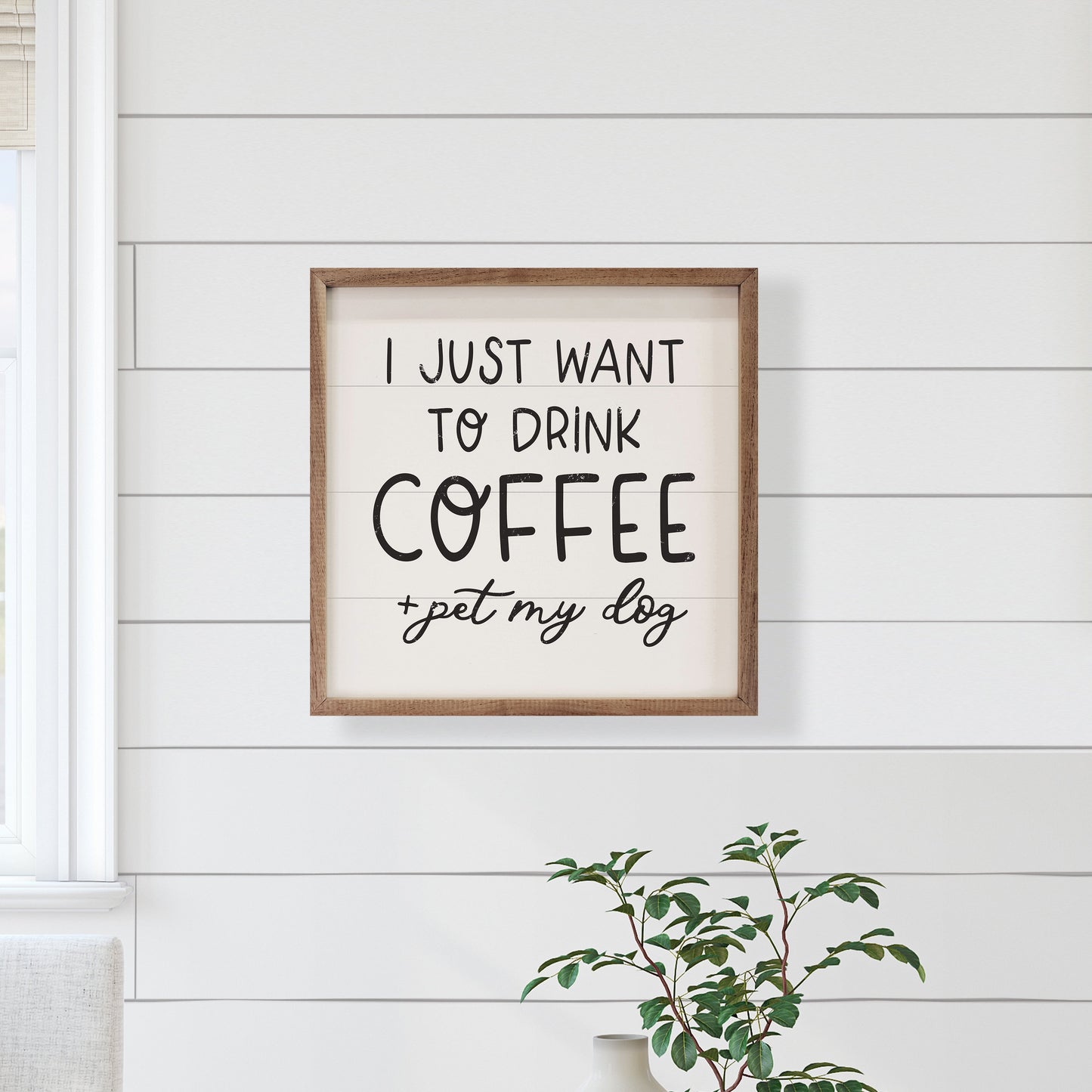 Drink Coffee Pet My Dog White