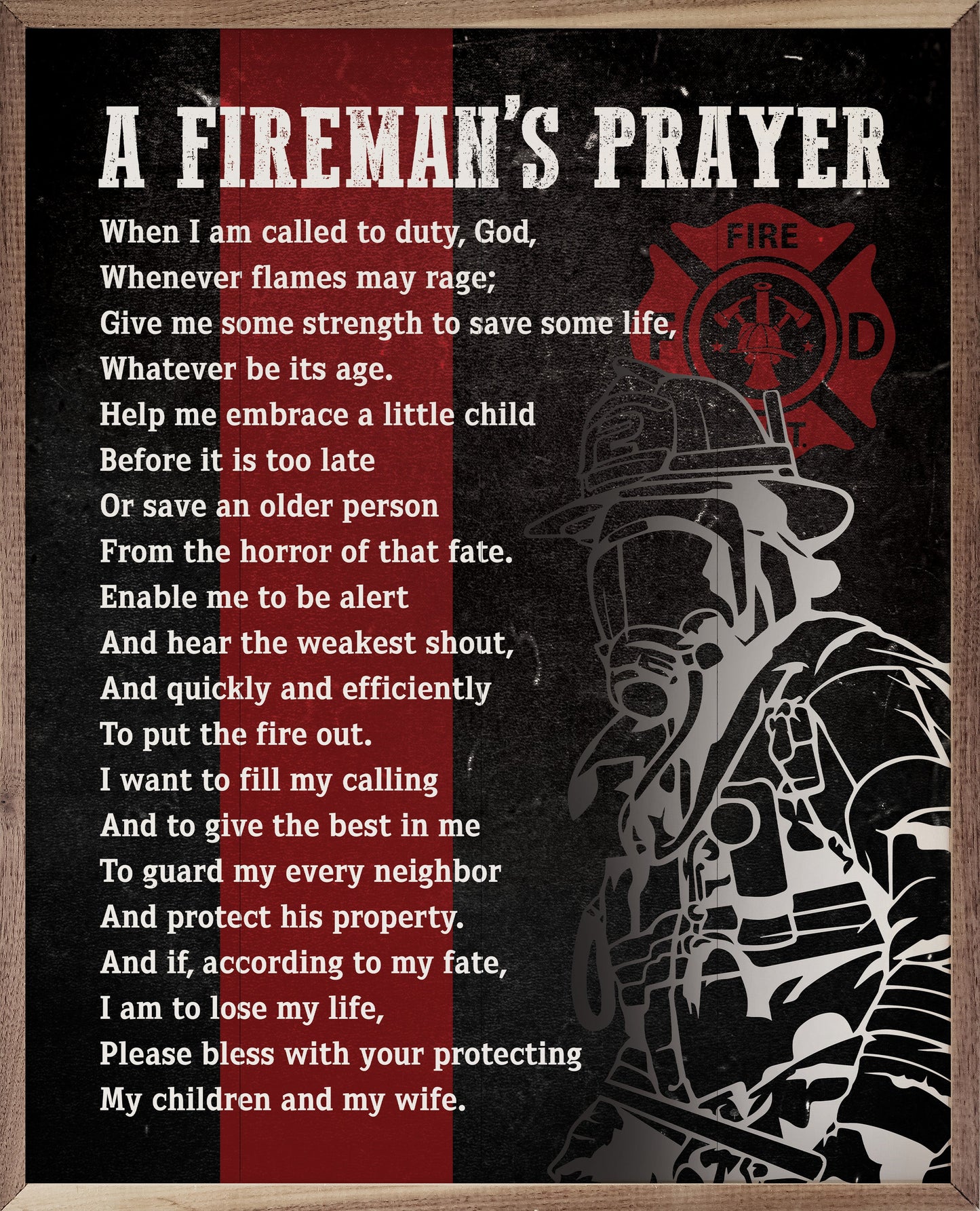 A Fireman's Prayer Black