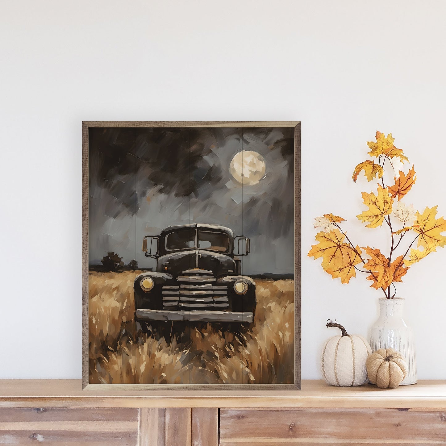 Black Truck Under Moonlight