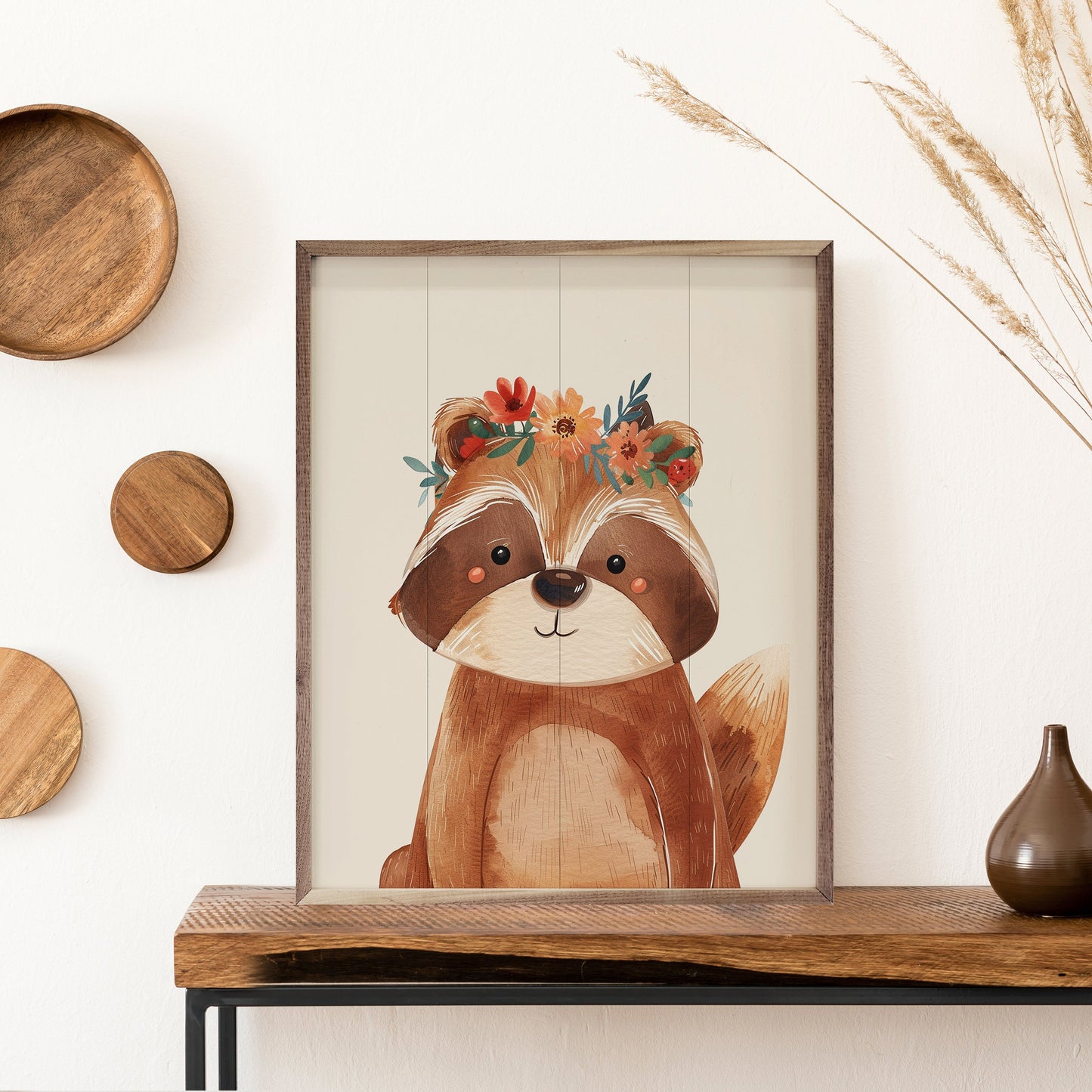 Boho Woodland Raccoon