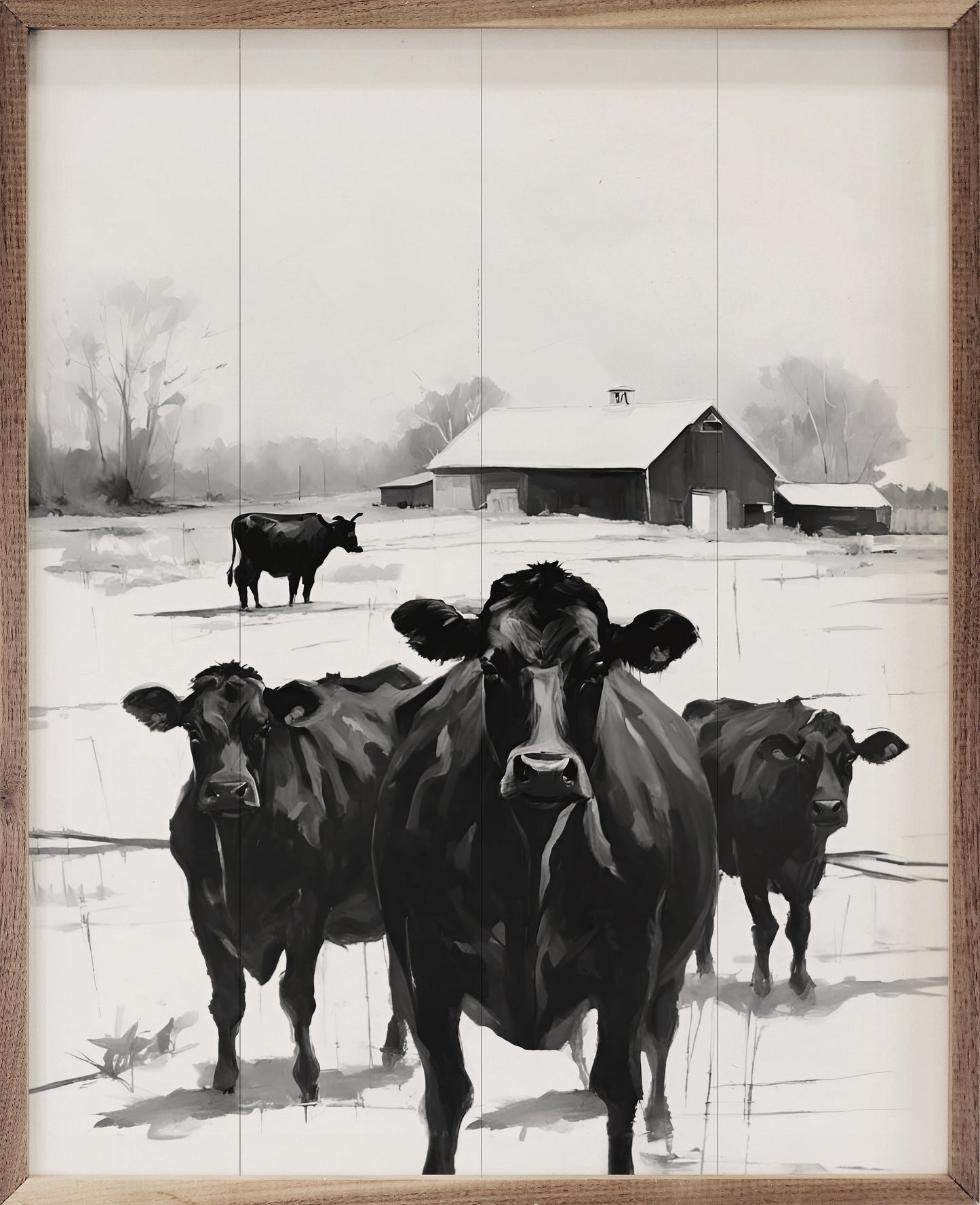 Cows In Pasture By Barn