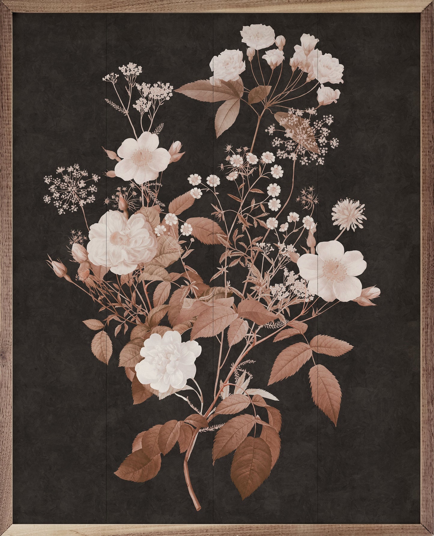 Dark Vintage Floral 3 By Nina Blue