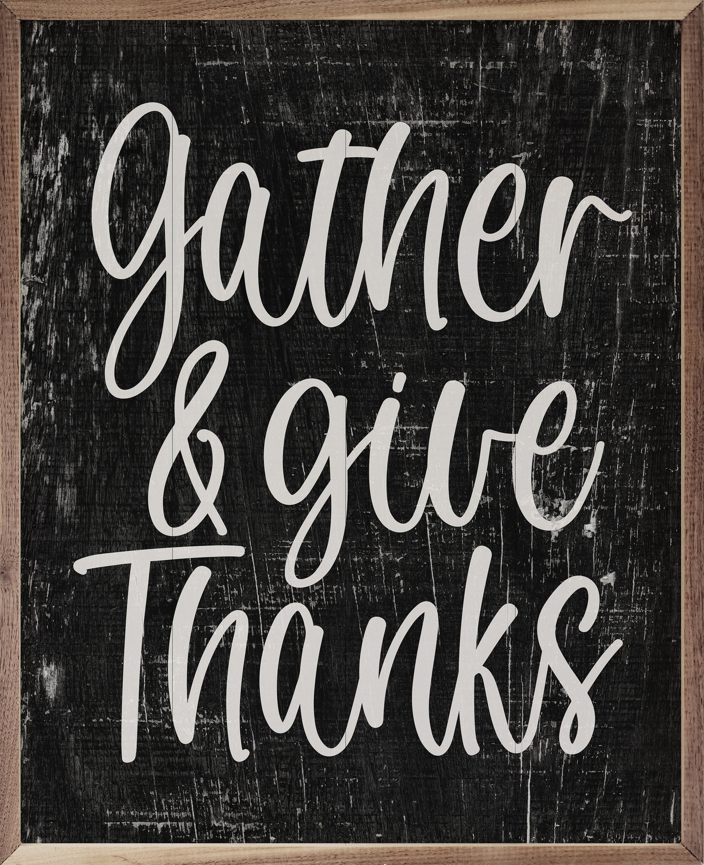 Distressed Gather And Give Thanks Black