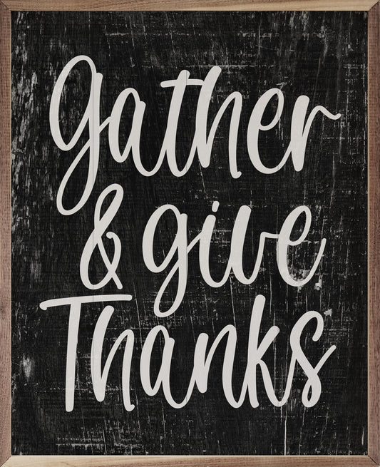 Distressed Gather And Give Thanks Black