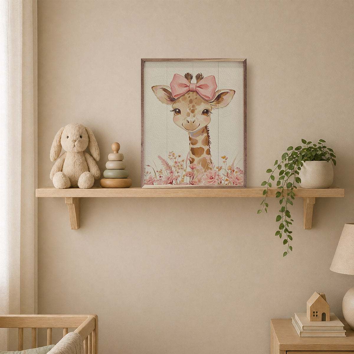 Floral Bow Giraffe
