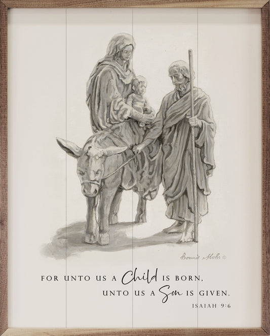 For Unto Us A Child Is Born Isaiah 9 6 White By Bonnie Mohr