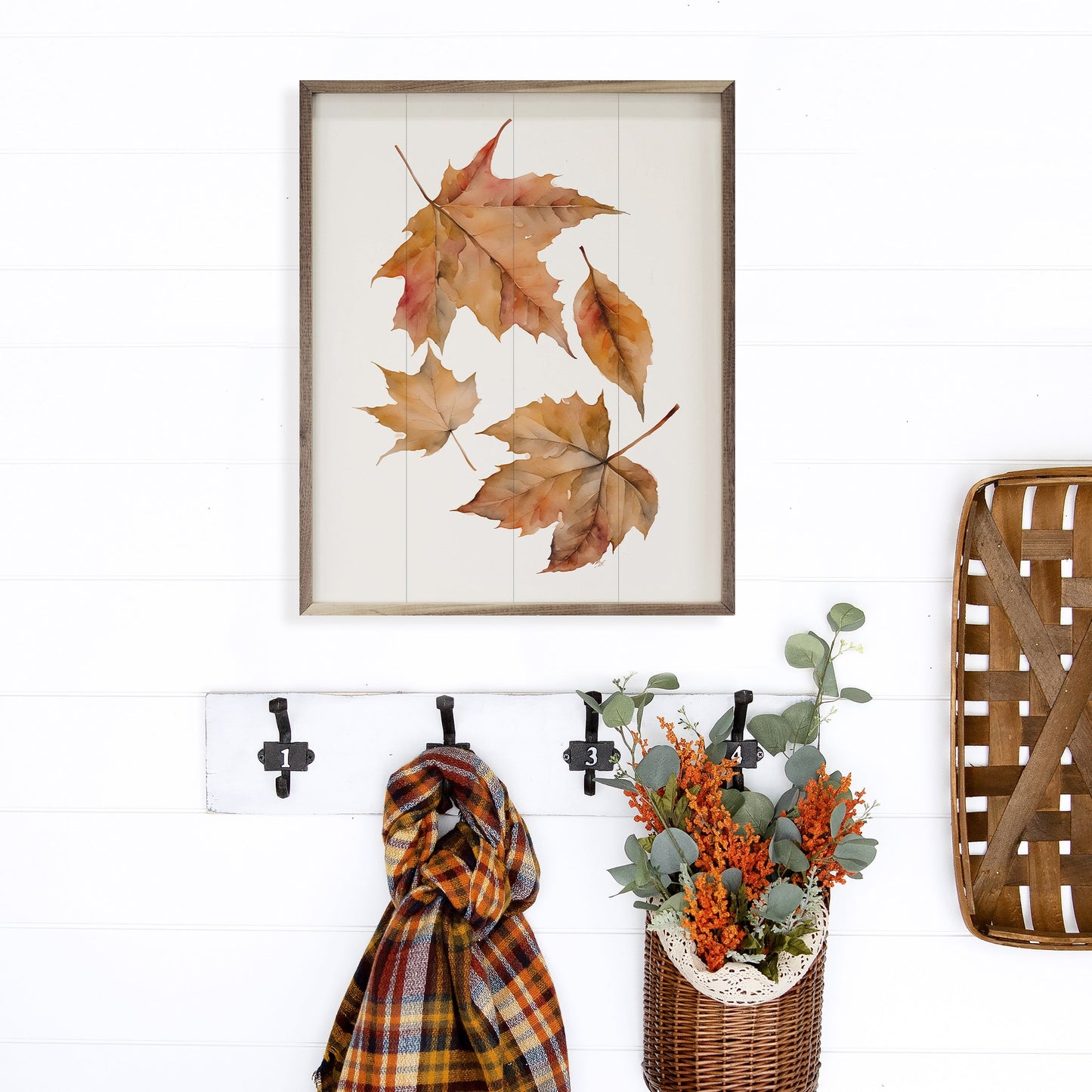 Four Autumn Leaves White