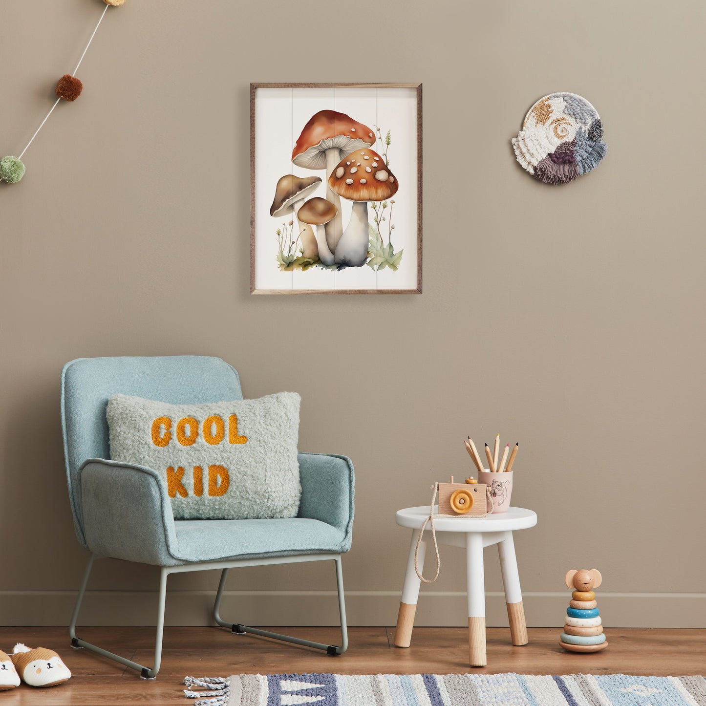 Four Mushrooms White