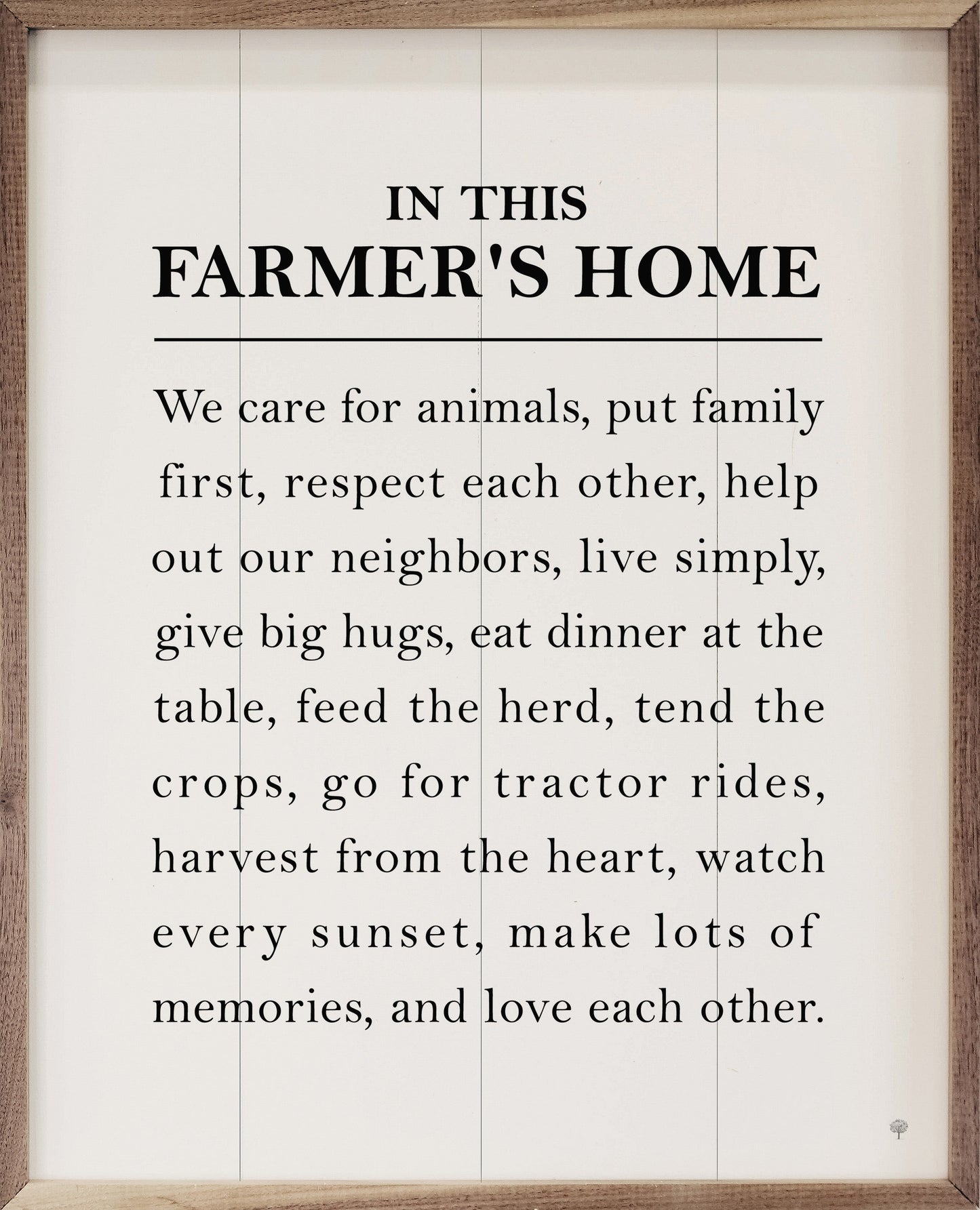 In This Farmer's Home White