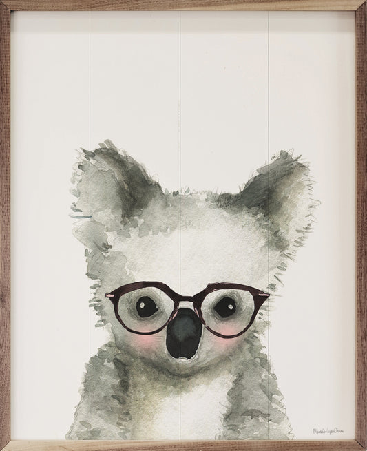 Koala In Glasses By Mercedes Lopez Charro
