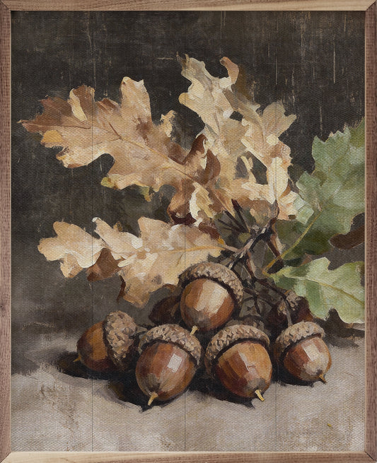 Oak Leaves And Acorns Still Life