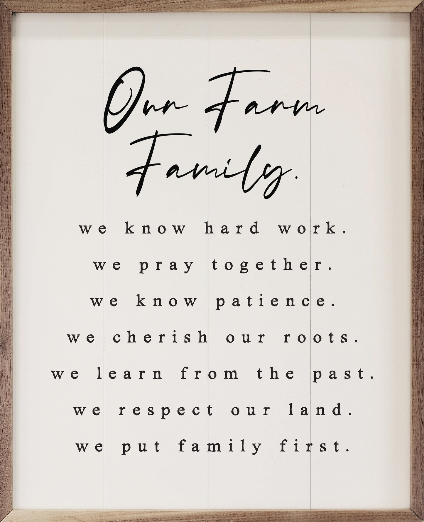 Our Farm Family Values White