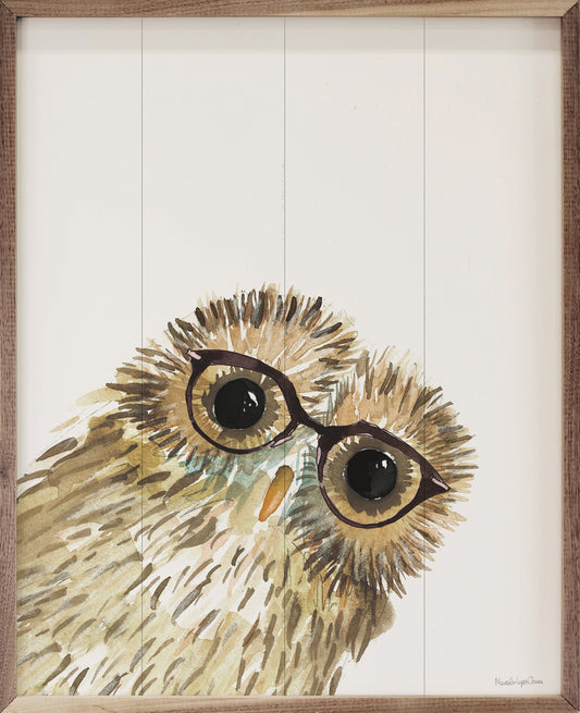 Owl In Glasses By Mercedes Lopez Charro